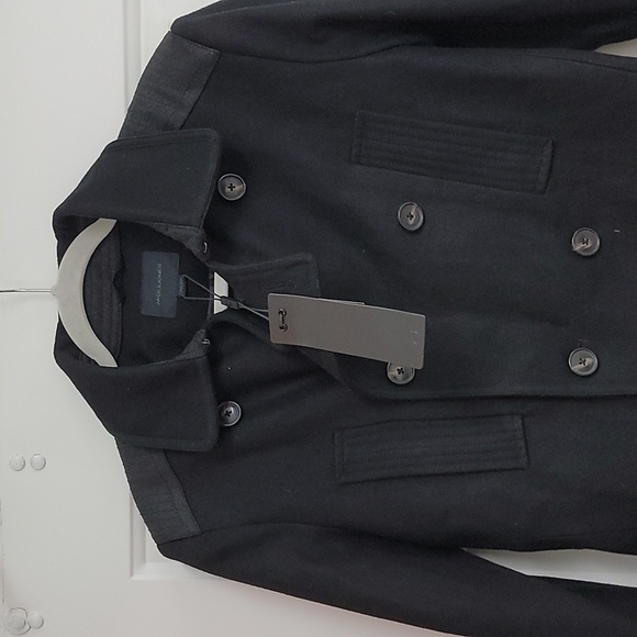 Jack and Jones Wool TIm Coat Dbl Breastd Dbl Collar peacoat Mens - Picture 3 of 14
